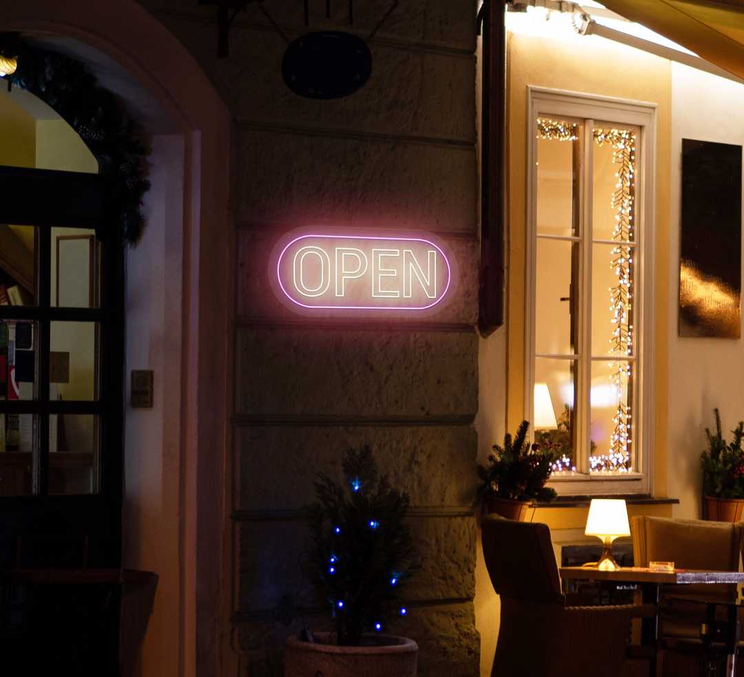 Open Business Logo Neon Sign