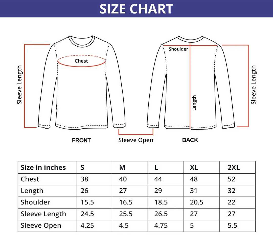 Men's Red Printed Long Sleeves T-Shirt - Crew Neck